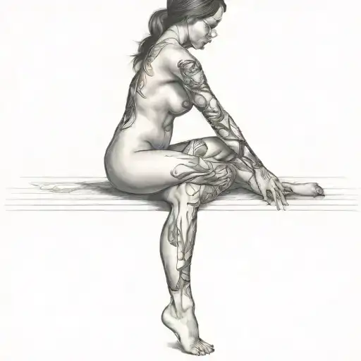 petite,nude,sexy,beautifull,full body,female,worrior,anatomically correct,realism tattoo design idea