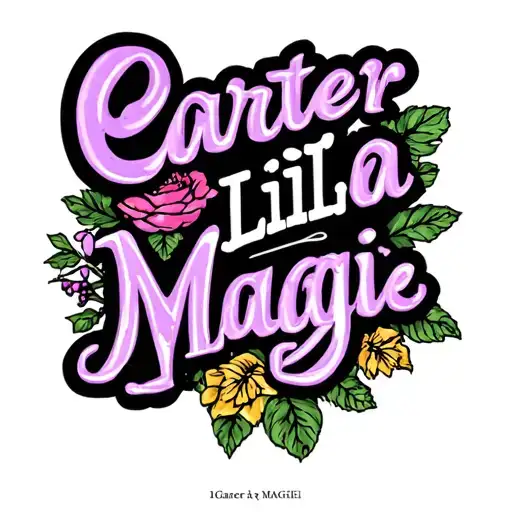 "Carter Lila Maggie " "Carter Lila Maggie " names incorporated tattoo design idea