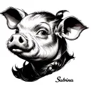 "Sabrina Cunt" Pigface tattoo design idea