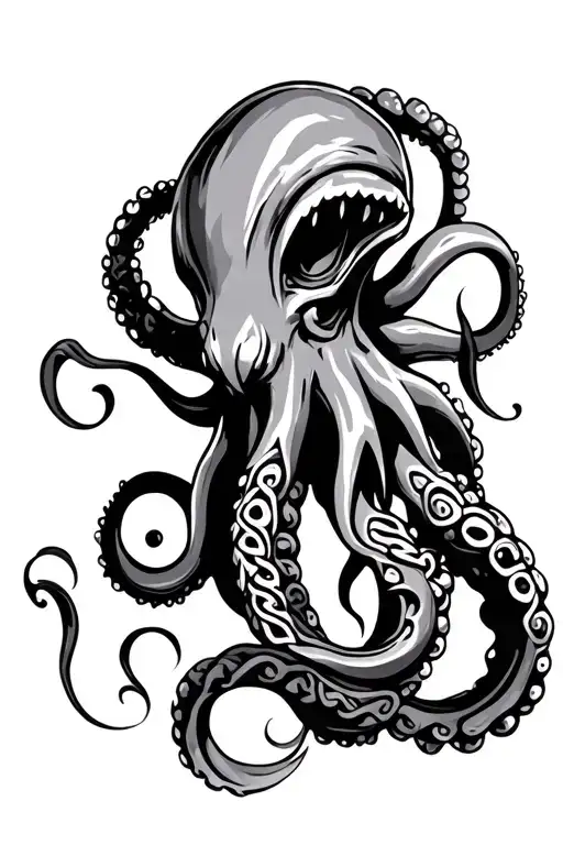 celtic octopus or kraken tattoo design idea