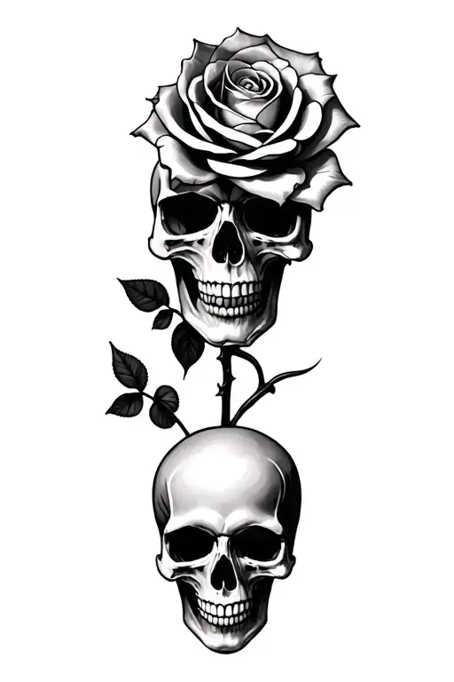 skull and rose tattoo tattoo design idea