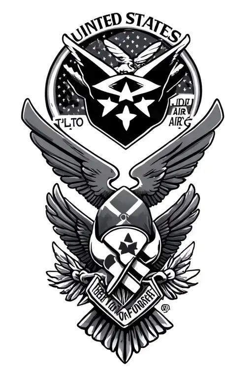united states air force veteran tattoo design idea