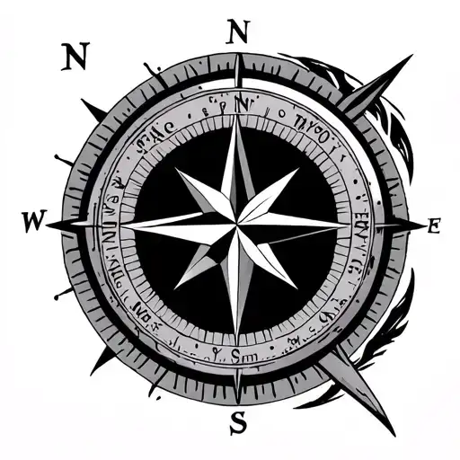 true north compass tattoo design idea
