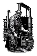 oil factory worker tattoo design idea