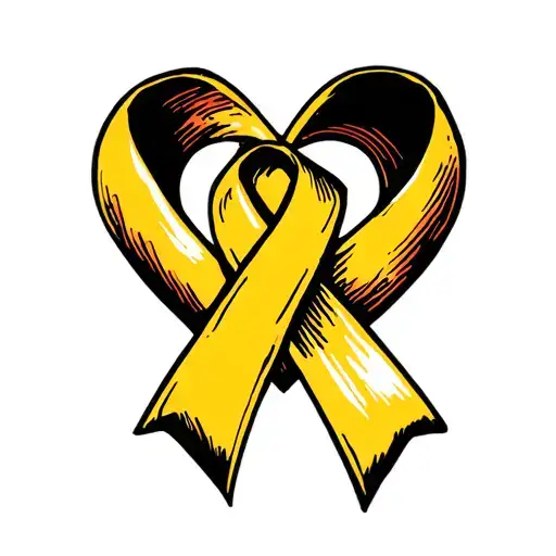 ptsd awareness ribbon childhood cancer ribbon intertwined heart tattoo design idea