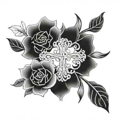 Haileigh Jaide and Betty Justine in cursive connected like a cross tattoo design idea