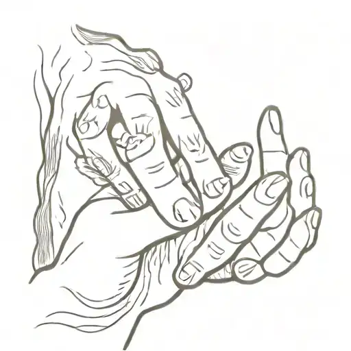 human hand and paws of cats and dogs tattoo design idea