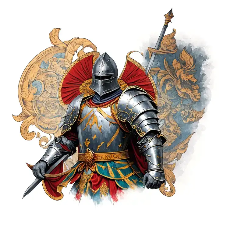 Medieval English knight  tattoo design idea