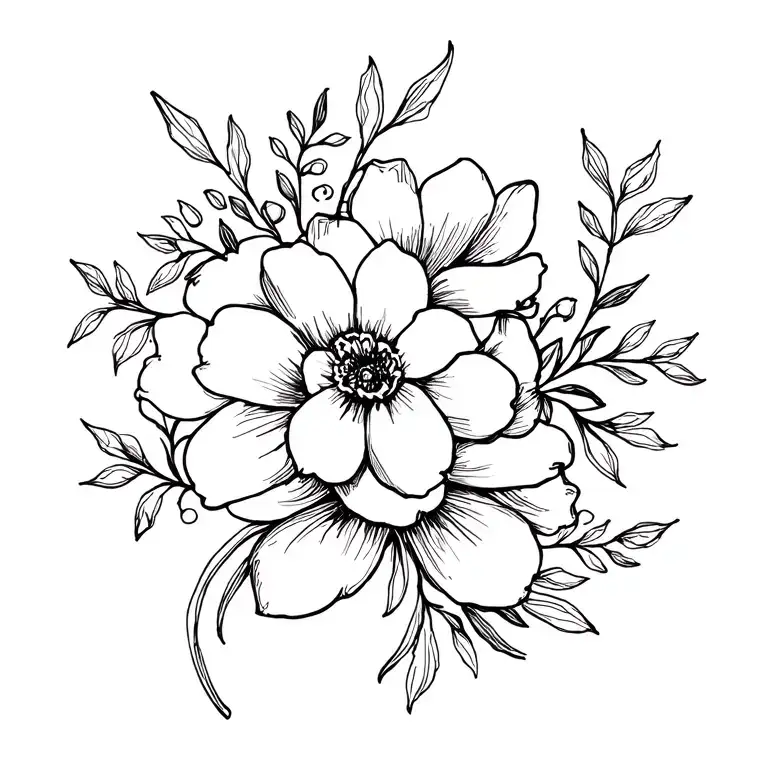 Filler Floral tattoo design idea
