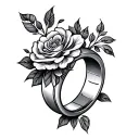 wedding ring finger tattoo design idea