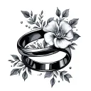 wedding ring finger tattoo design idea