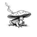 mushrooms toad smoking tattoo design idea