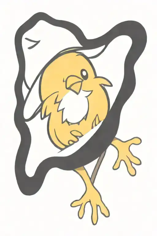 baby chick wearing cowboy hat tattoo design idea