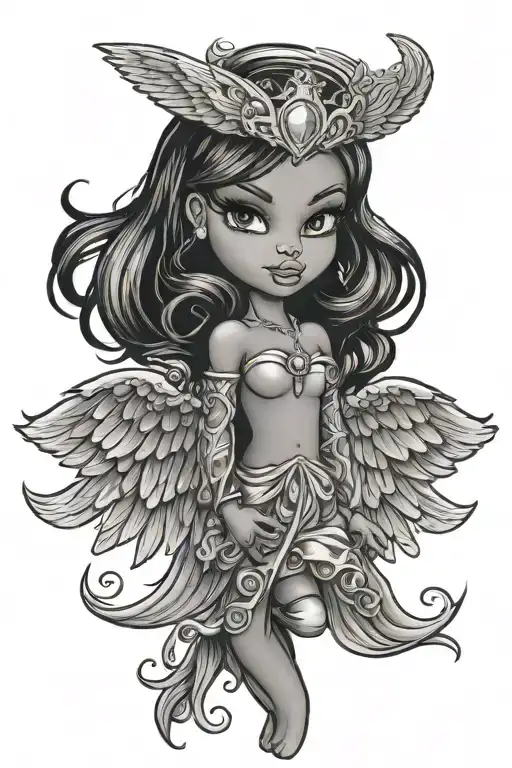 bratz angel tattoo design idea