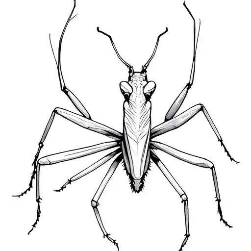 praying mantis tattoo design idea