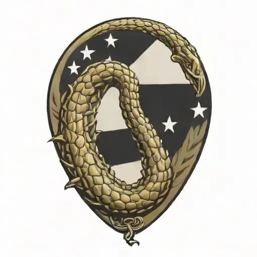 gadsden flag formed guns tattoo design idea