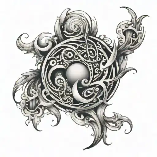 womb tattoo, abstract representation of womans reproductiv system tattoo design idea
