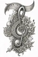 evolve, moon, music note tattoo design idea