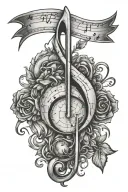 evolve, moon, music note tattoo design idea
