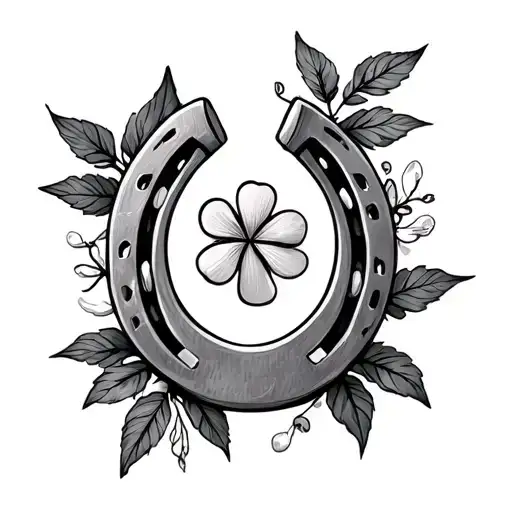 horseshoe clover and the meaning of fate tattoo design idea