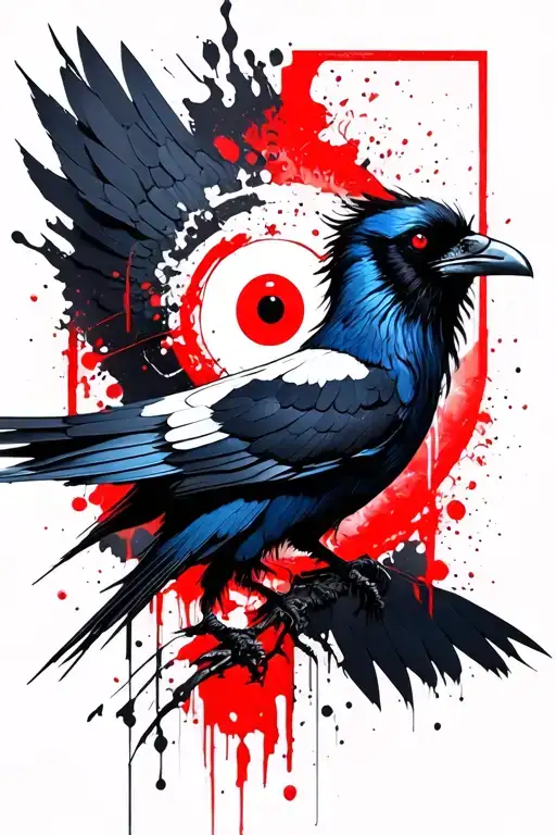 trash polka itachi sharingan raven tattoo design idea