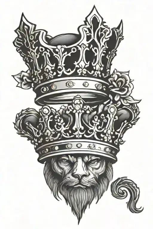 king and queen crowns tattoo design idea