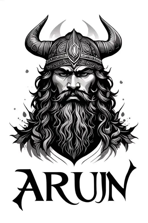 Arjun vibe check japenese and vikings symbols tattoo design idea