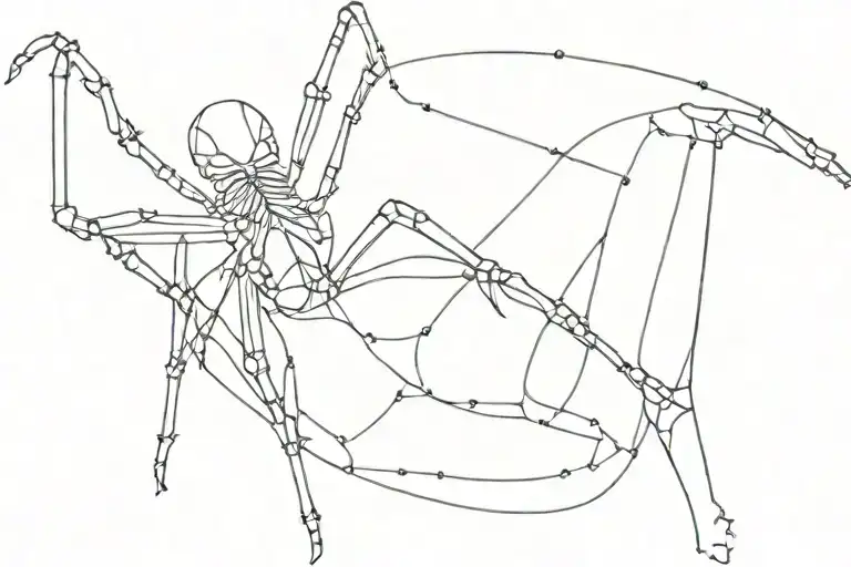 on the knee jaw and wire and spider tattoo design idea