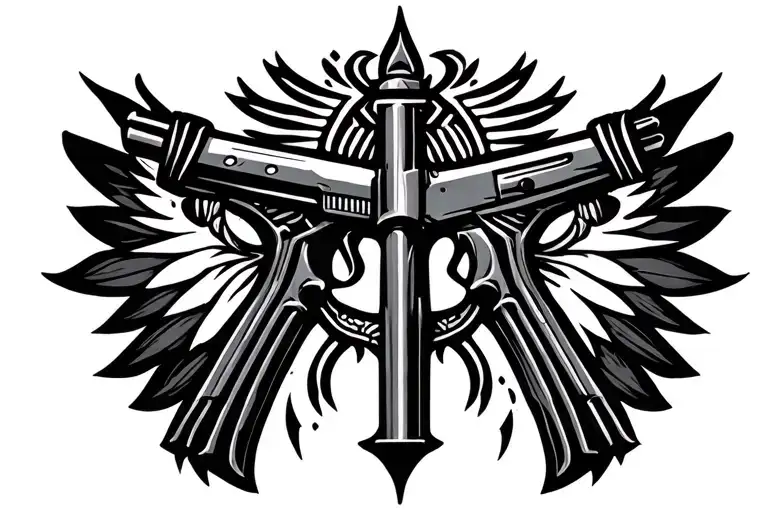 lithuanian spirit symbol firearm wrapped tattoo design idea