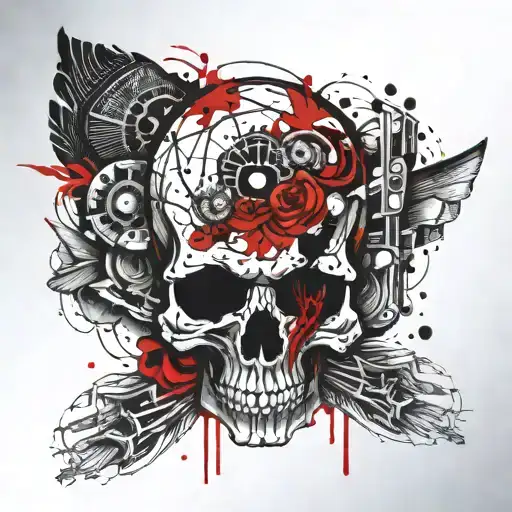 scull decorated for a mexican tattoo design idea