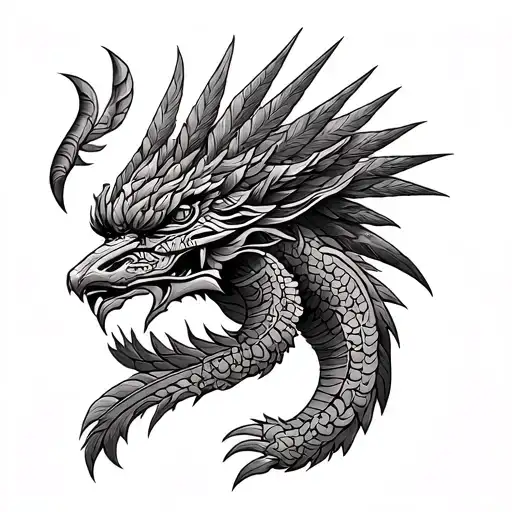 aztec god quetzalcoatl tattoo design idea
