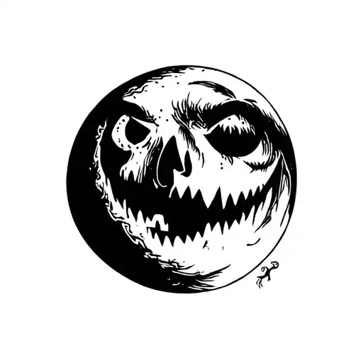 Halloween Moon tattoo design idea
