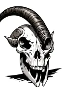 Long Horn Skull. Basic. with separated Roman numerals tattoo design idea