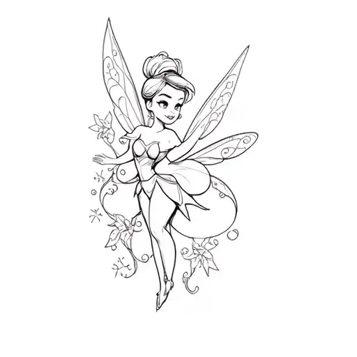 tinker bell tattoo design idea