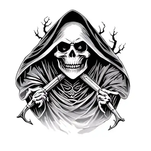 grim Reaper haunted mansion tattoo design idea