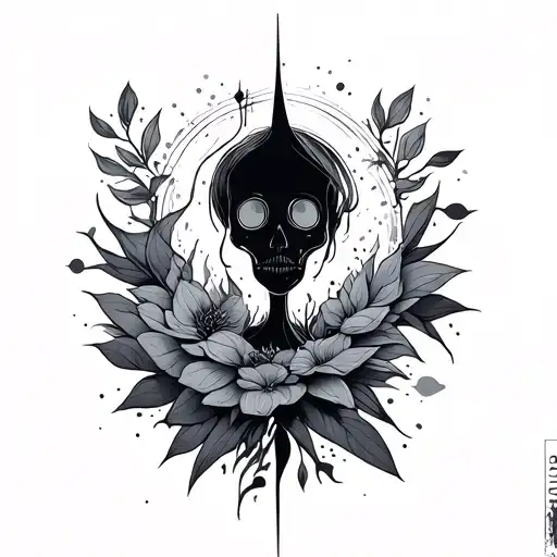 fine line stickman tattoo design idea