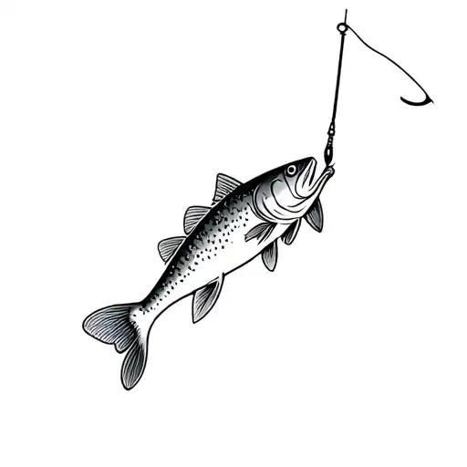 fly fishing trout tattoo design idea