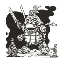waffle warrior tattoo design idea