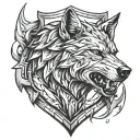 shield wolf tattoo design idea
