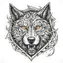 shield wolf tattoo design idea