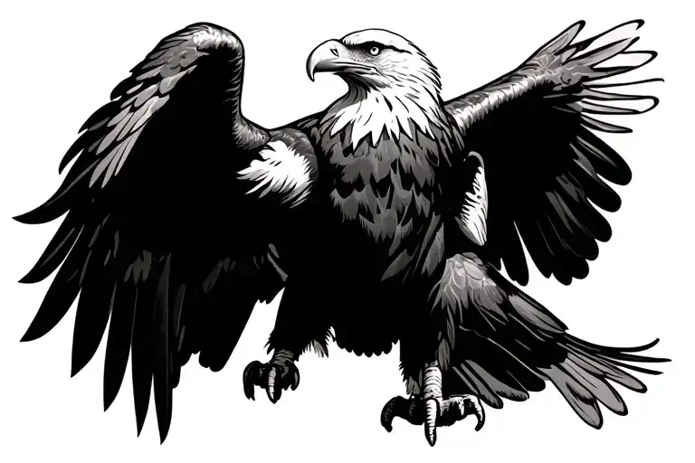 Bald Eagle Lunging tattoo design idea