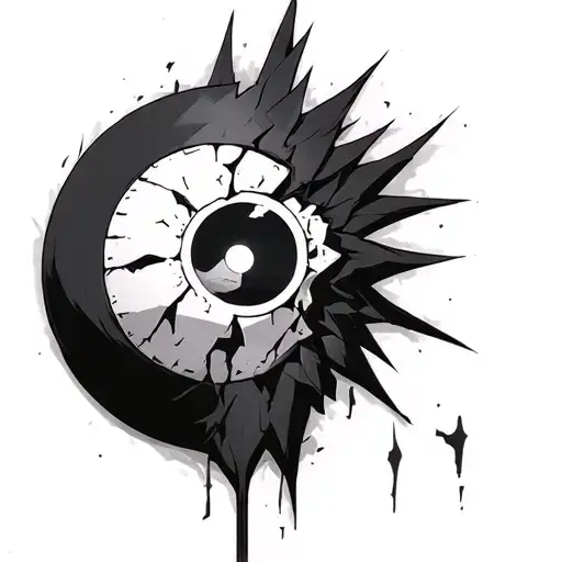 I want Uchiha Obito doing the license with the broken mask and that his rhinnegan and his mangekyo sharingan are seen tattoo design idea