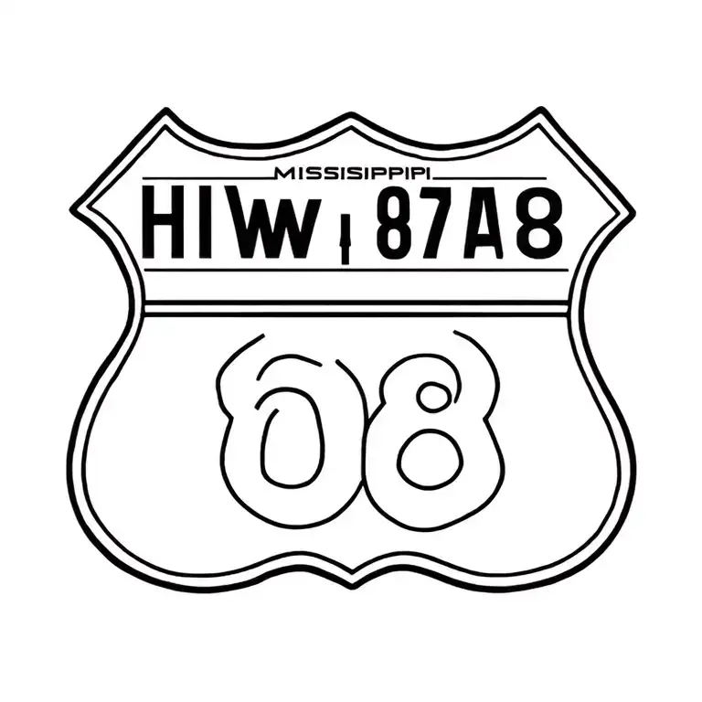 Mississippi theamed tattoo of hwy 98 walthall county  tattoo design idea