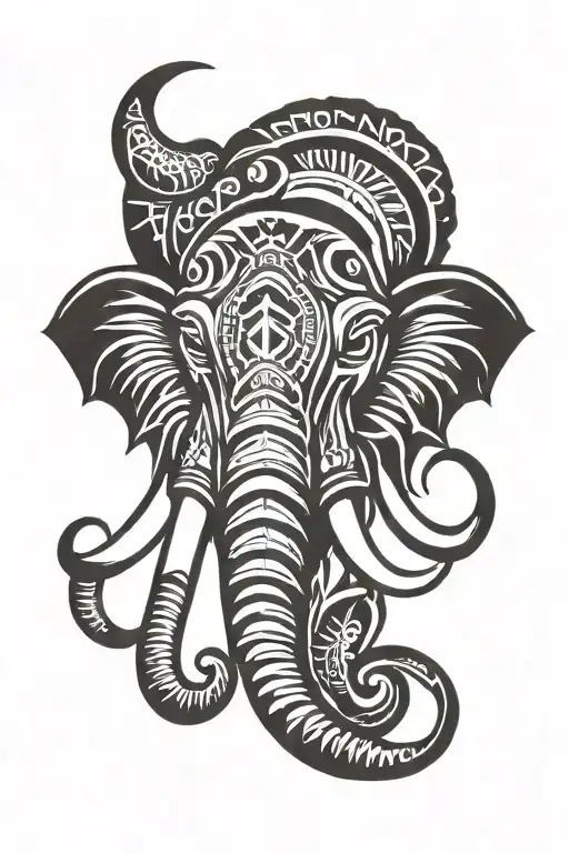 mammoth head tattoo design idea