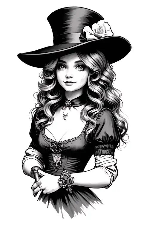 alice in wonderland gangster tattoo design idea