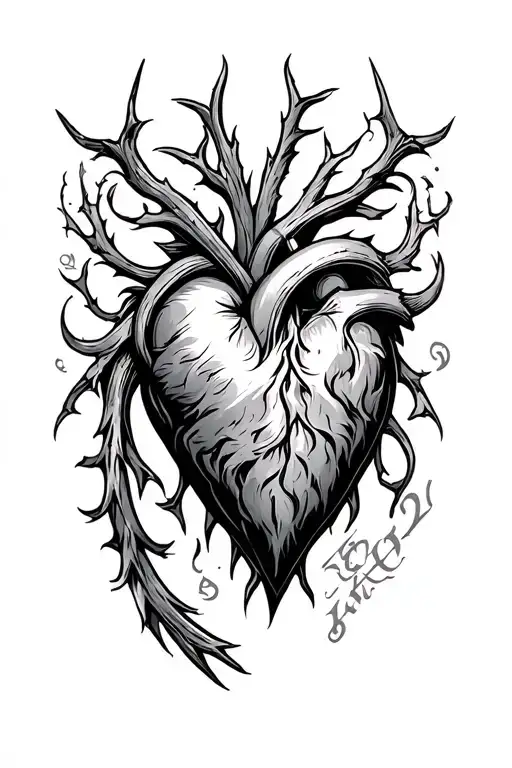 dwarven runes open your heart made tattoo design idea