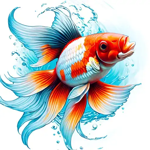 pez koi fish transforming tattoo design idea