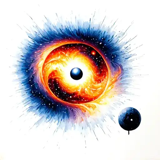 black hole interstellar tattoo design idea