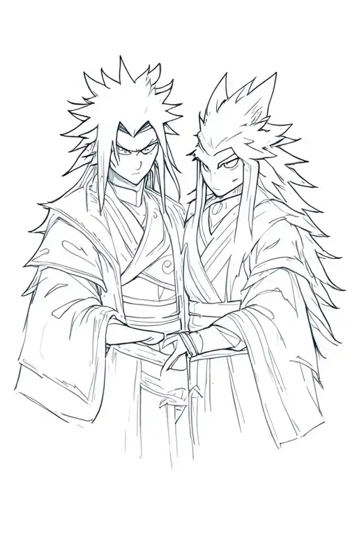 uchiha madara and kurama tattoo design idea