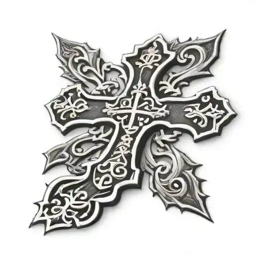 christian orthodox cross tattoo design idea
